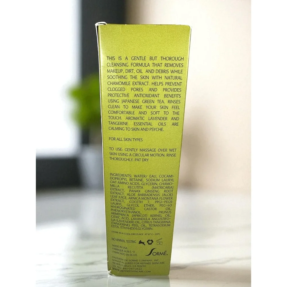 Refinee Nourishing Daily Cleanser 6.6 oz Green Tea Chamomile Soothing HTF‎